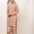 Men's pink straight viscose silk kurta