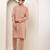 Men's pink straight viscose silk kurta