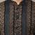 Men’s navy blue textured threadwork kurta