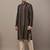 Men’s black textured threadwork kurta