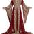 Red georgette moroccan islamic dubai kaftan farasha aari and stone work dress