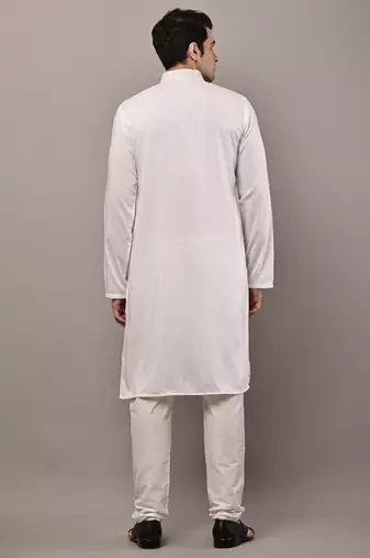Men’s cream embroidered kurta