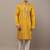 Men’s mustard yellow embroidered kurta