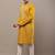 Men’s mustard yellow embroidered kurta