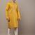 Men’s mustard yellow embroidered kurta