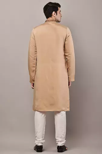 Men’s  brown embroidered kurta set