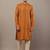 Men’s mustard textured threadwork kurta