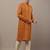Men’s mustard textured threadwork kurta