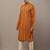 Men’s mustard textured threadwork kurta