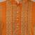 Men’s mustard textured threadwork kurta