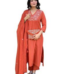 Rust cotton-blend suit set