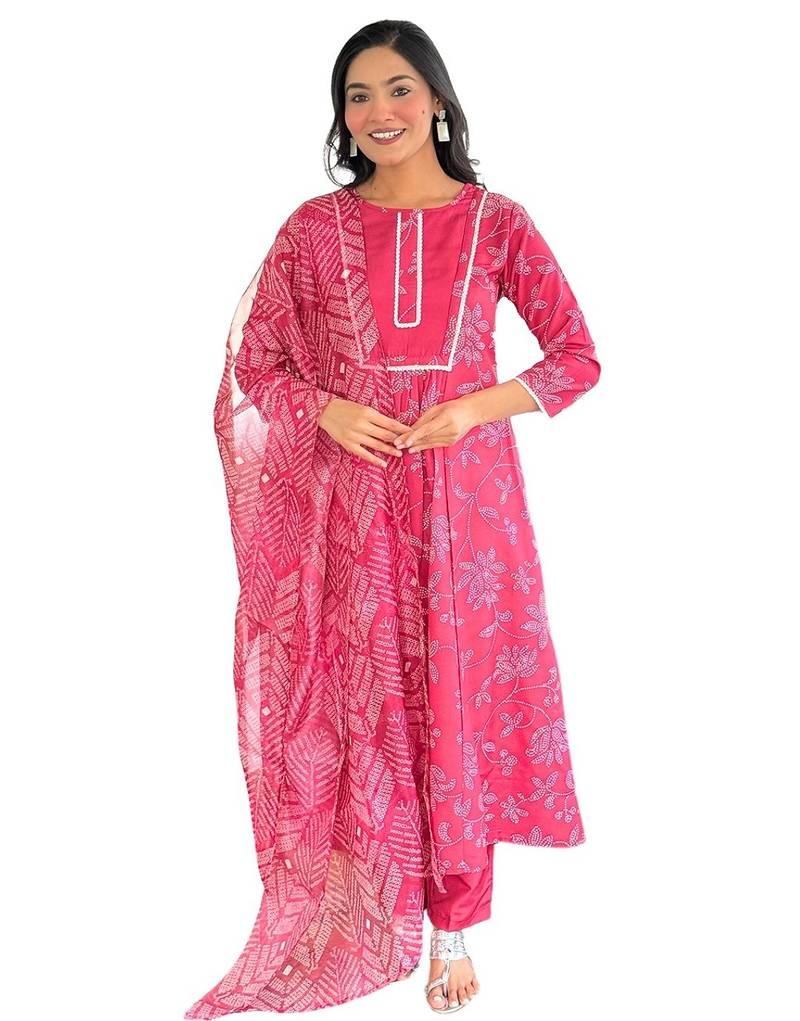 Rani pink printed suit