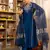 Navy blue embroidered suit