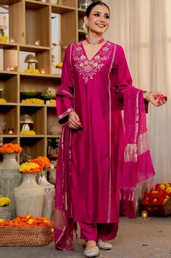 Rani pink festive suit