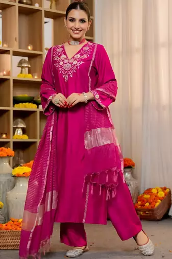 Rani pink festive suit