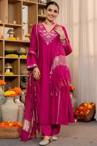 Rani pink festive suit