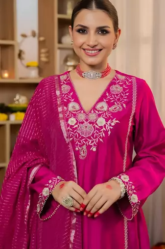 Rani pink festive suit