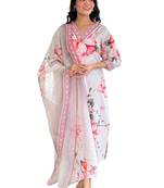 Cream floral printed suit