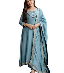 Blue anarkali suit set