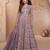 Lavender embroidered silk free size stitched anarkali suit