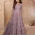 Lavender embroidered silk free size stitched anarkali suit