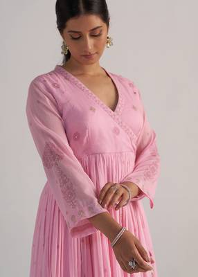 Lilac sachet mul-mul anarkali kurta set 4