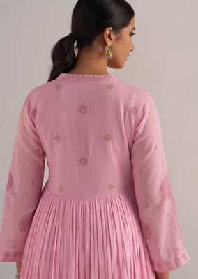 Lilac sachet mul-mul anarkali kurta set 5