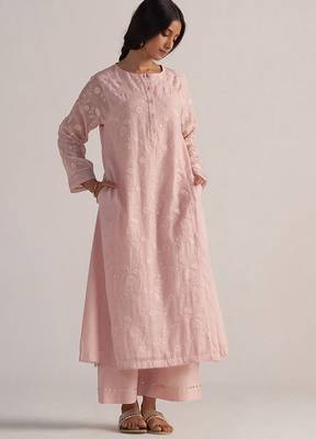 Potpourri pink pure chanderi co-ord set 1