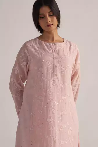 Potpourri pink pure chanderi co-ord set