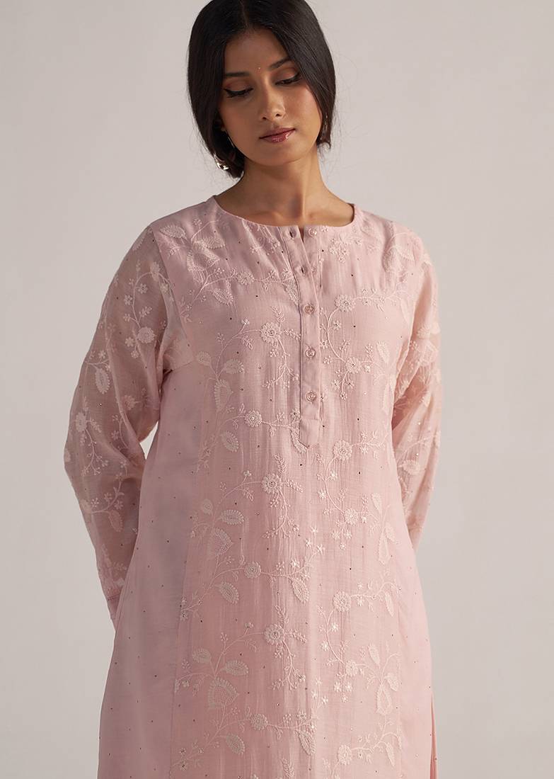 Potpourri pink pure chanderi co-ord set