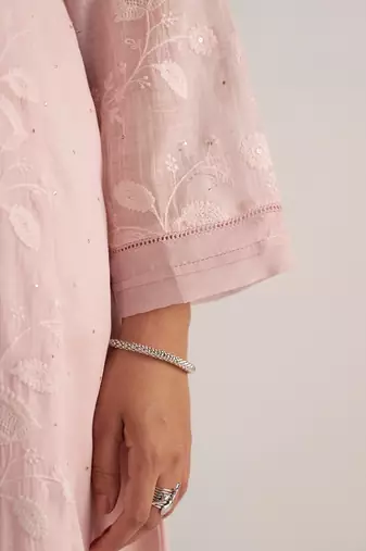 Potpourri pink pure chanderi co-ord set
