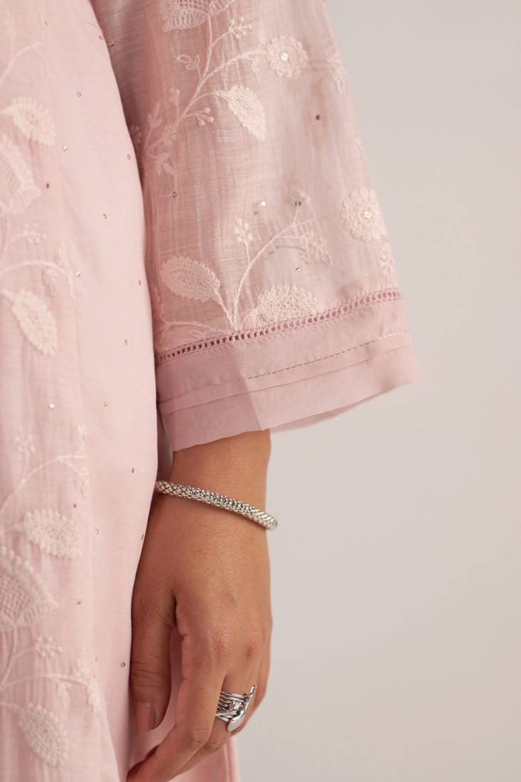 Potpourri pink pure chanderi co-ord set