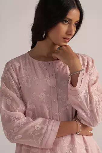 Potpourri pink pure chanderi co-ord set