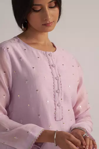 Winsome orchid pure chanderi co-ord set
