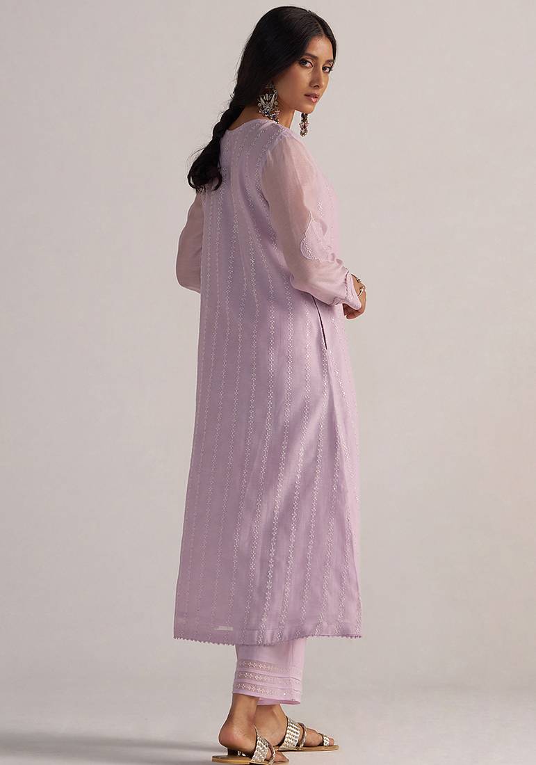 Winsome orchid pure chanderi co-ord set