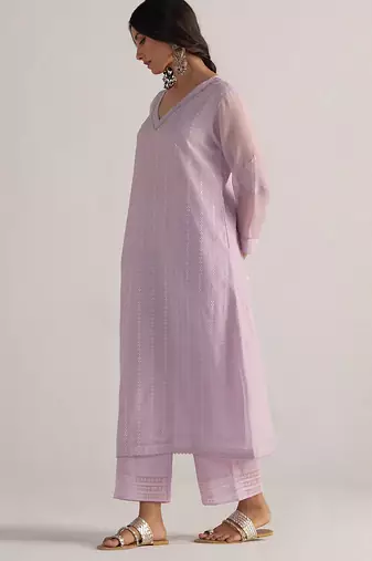 Winsome orchid pure chanderi co-ord set