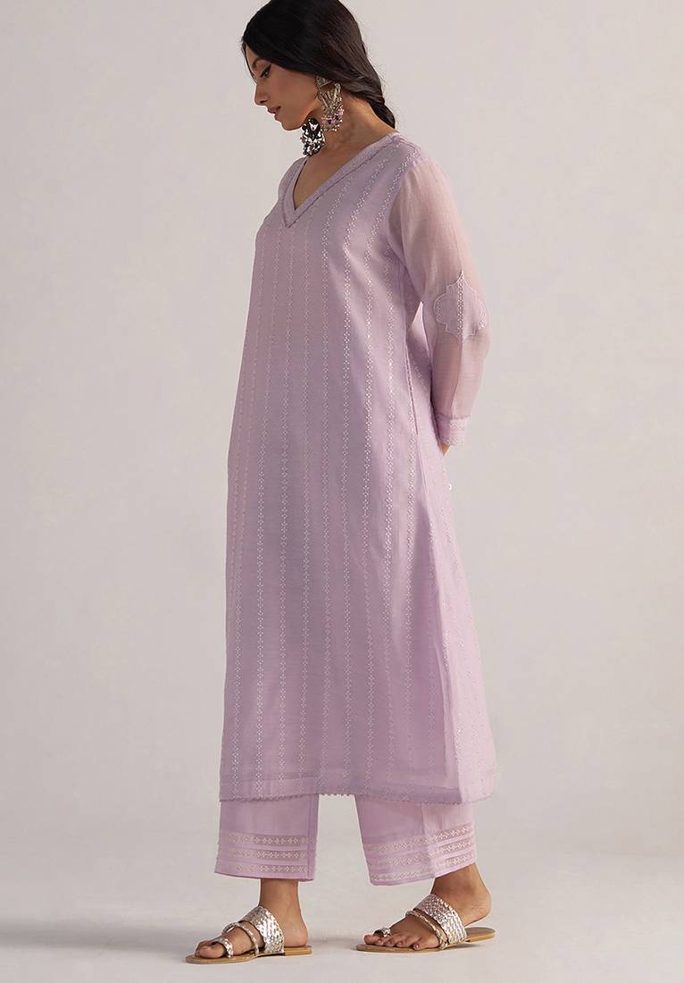 Winsome orchid pure chanderi co-ord set