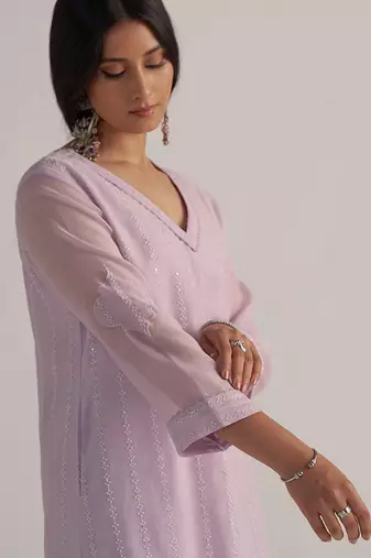 Winsome orchid pure chanderi co-ord set