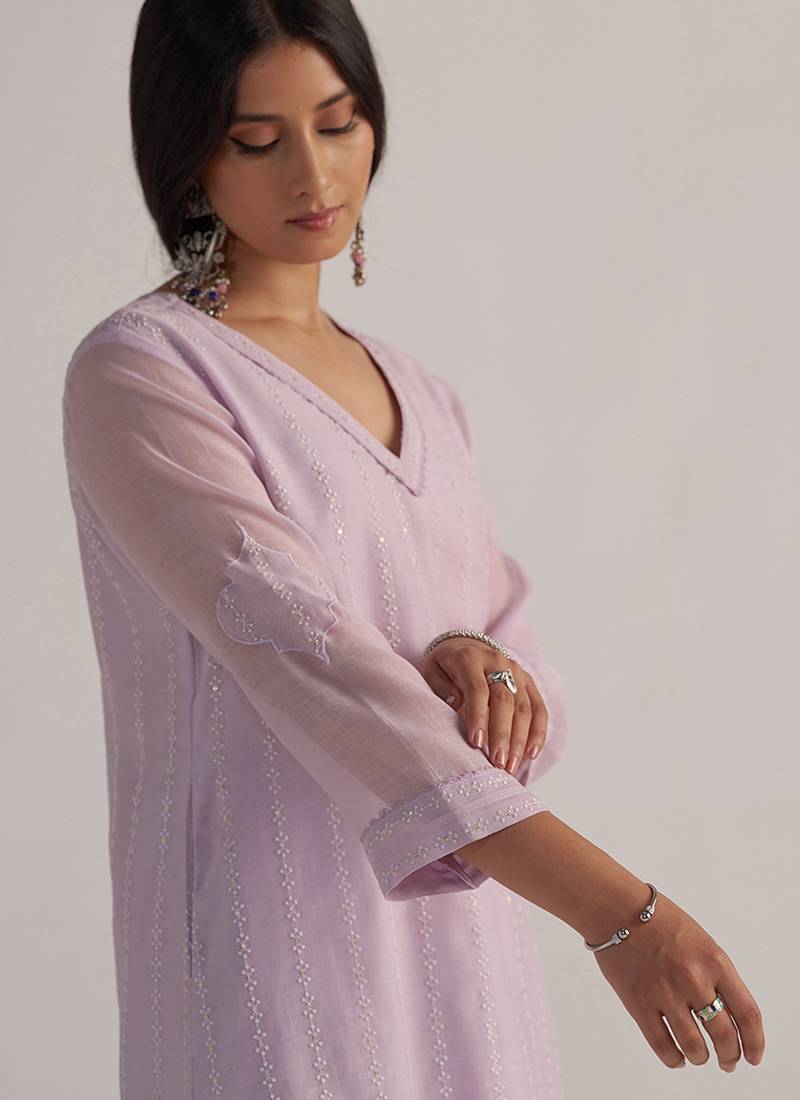 Winsome orchid pure chanderi co-ord set