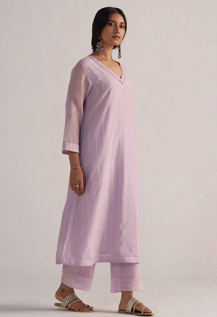 Winsome orchid pure chanderi co-ord set