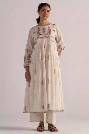 Antique white mul mul co-ord set