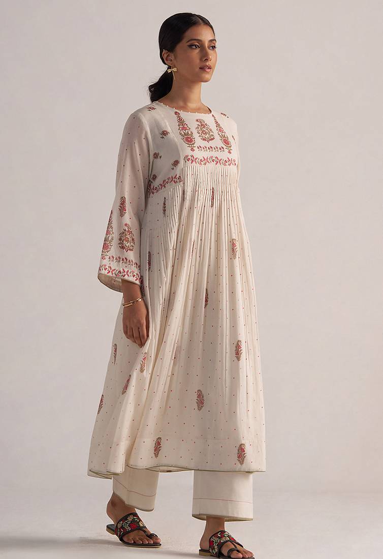 Antique white mul mul co-ord set