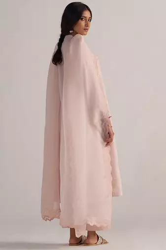 Mauve chalk pure chanderi kurta set