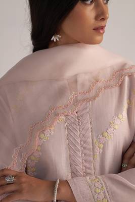 Mauve chalk pure chanderi kurta set 4