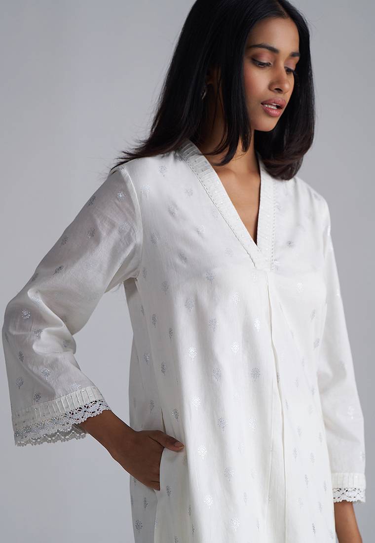 Off-white mul-mul foil printed co-ord set