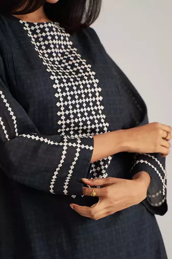 Black and white mul-mul print co-ord set