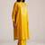 Yellow and cream mul-mul print co-ord set