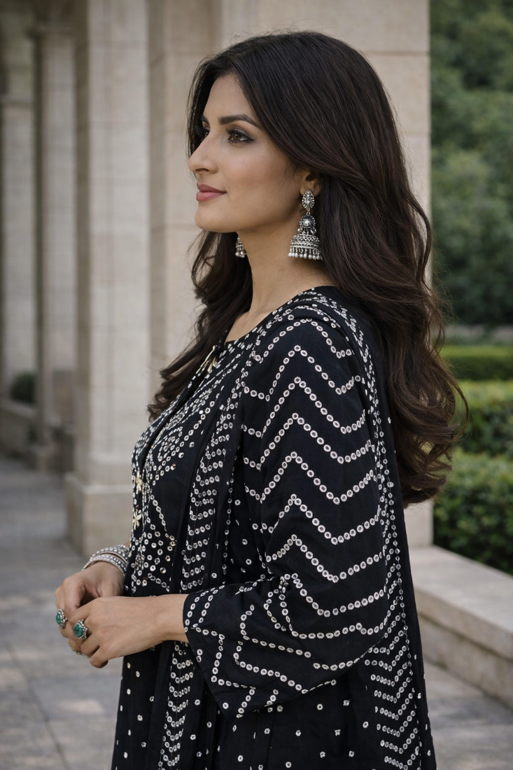 Straight cotton printed kurta with pant and dupatta