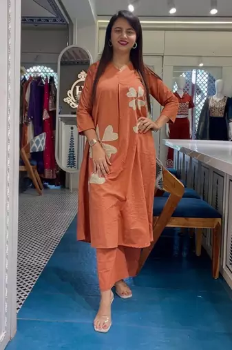 A-line cotton printed cord sets for women and girls