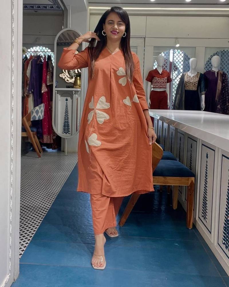 A-line cotton printed cord sets for women and girls